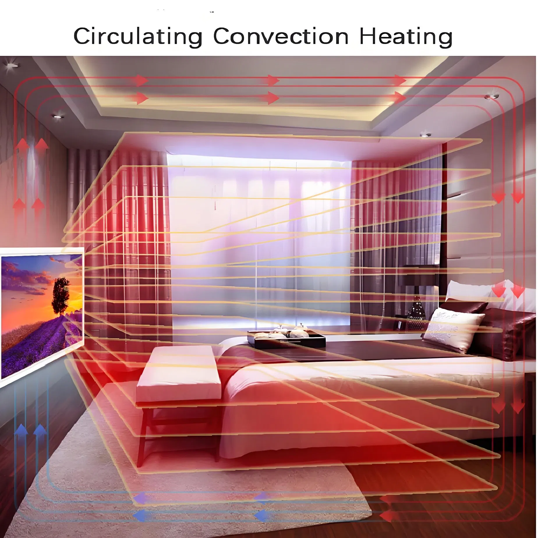 ODM Overheat Protection Convector Bathroom Wall Heating Graphene Painting Portable Electric Heater