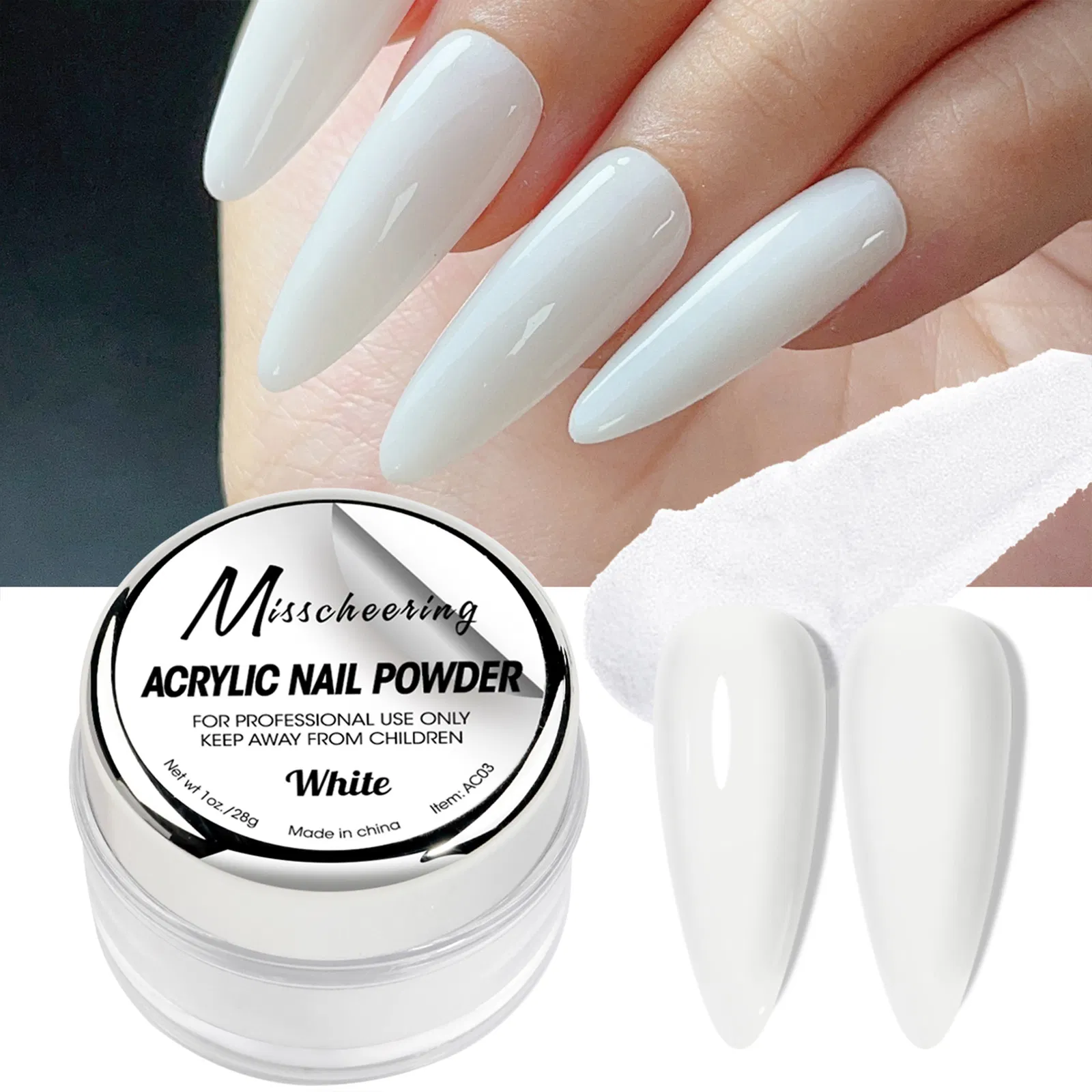 Cross-Border Nail Art Acrylic Crystal Powder Acrylic Extended Carving Infiltration Nail Powder 30g Bottle Wholesale