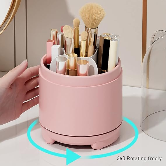 Makeup Organizer with Dustproof Waterproof Lid 360 Rotating Wbb26367