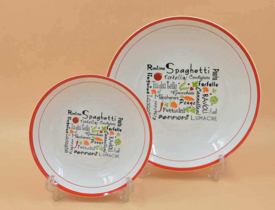 5/7 PCS Pasta Dinner Set Decal 11" Porcelainware Ceramics Tableware