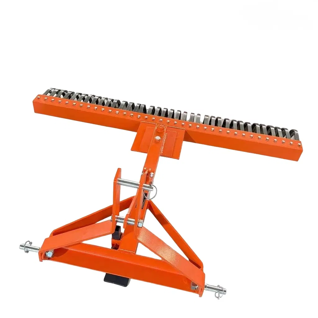 Excavator Tractor Power Lawn Hay Rake Landscape Tines Steel Weeding Grass Rake Bow Steel Grabber Rake for Garden Leaves with F40 Wheel