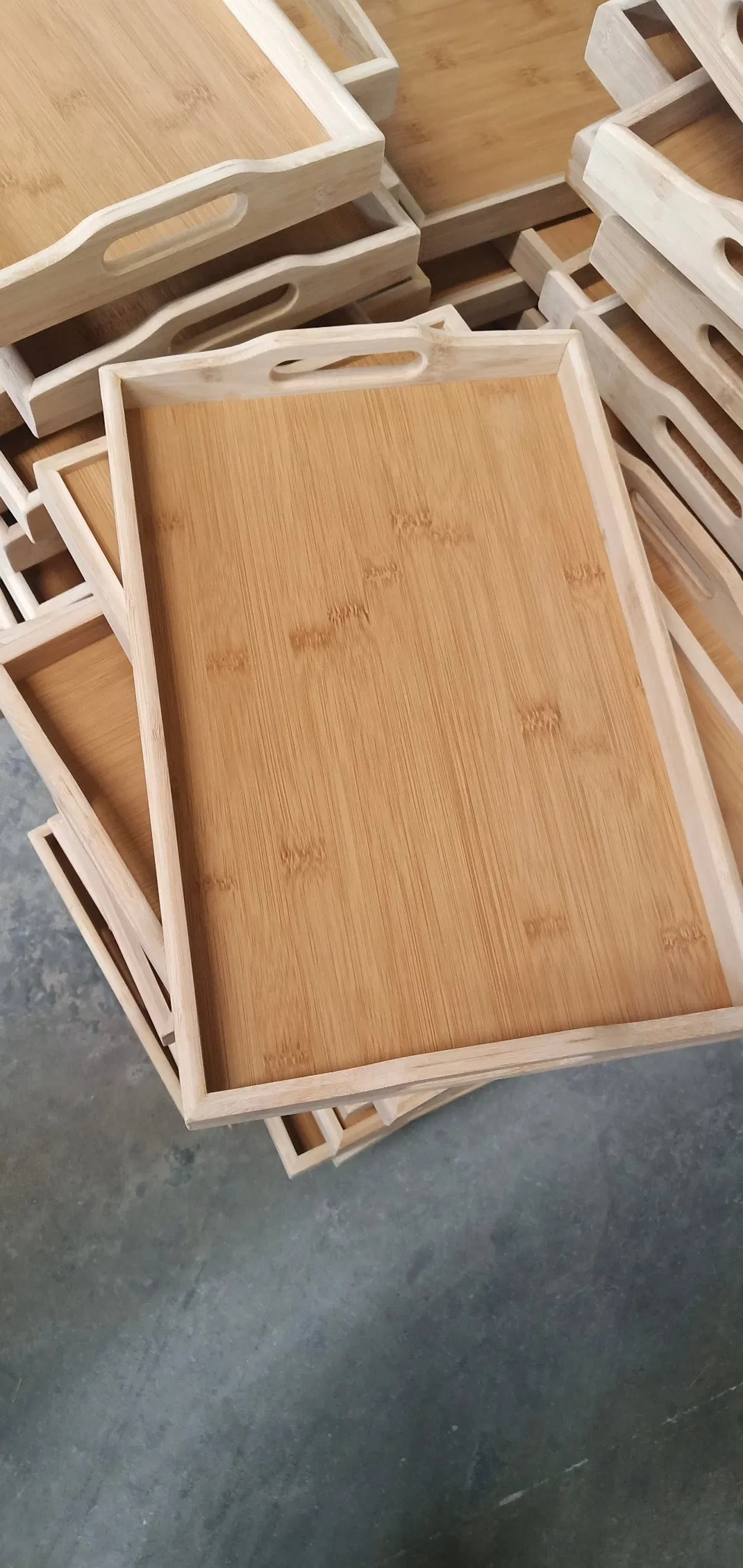 Multifunction Bamboo Food Serving Tray Set Bamboo Storage Tray