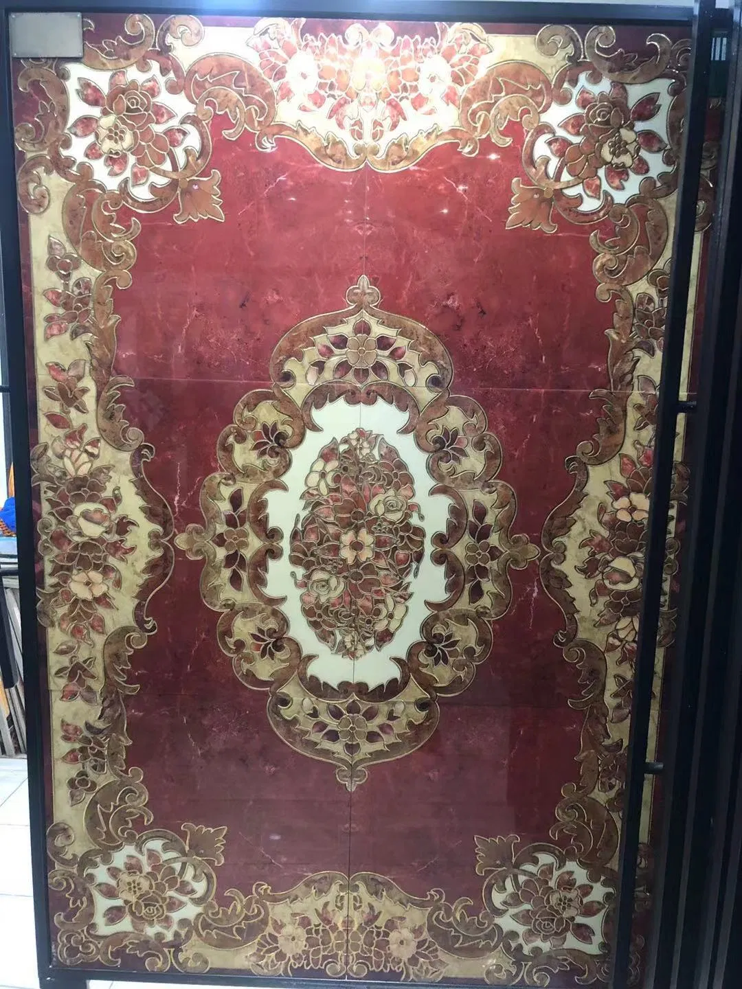 1200 X 1800 mm Foshan Decoration Large Size Carpet Design Polished Ceramic Glazed Floor Tile