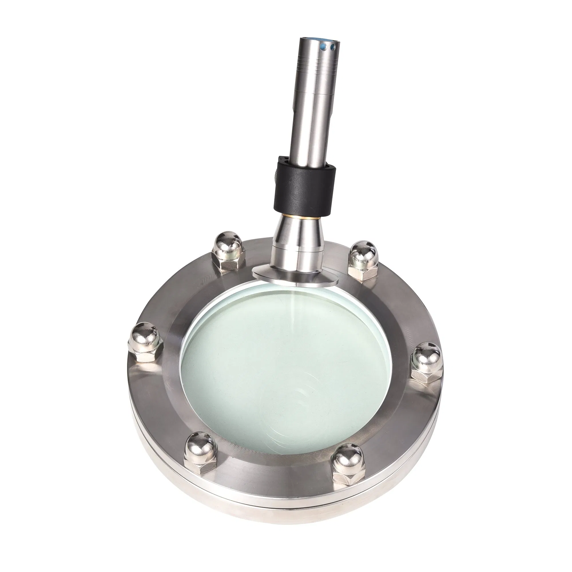 DN125 Food Grade Oil Level Round Union Stainless Steel 304 316L Sanitary Flanged Sight Glass with Light
