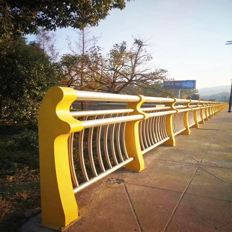 Fiberglass Guardrail Wood Grain Coated FRP Bridge Fence