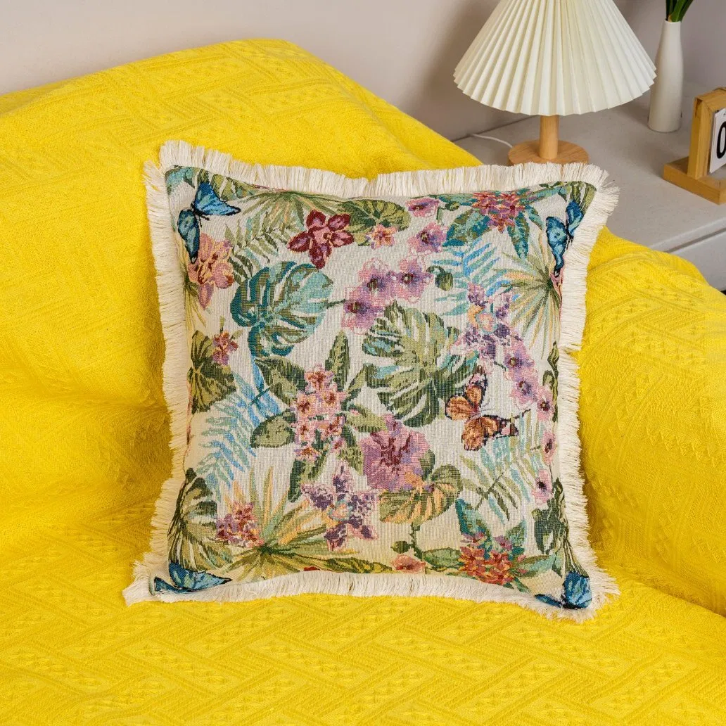 Dairui Wholesale Jacquard Square Pillow Covers with Inserts Oil Painting Texture for Sofa Bed Decor
