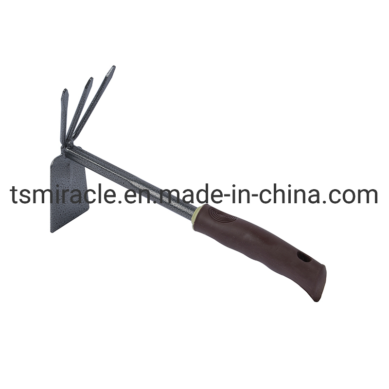 Multifunctional Wooden Handle Fork Hoe Garden Tool Rake Pickaxe Dual-Purpose Small Hoe