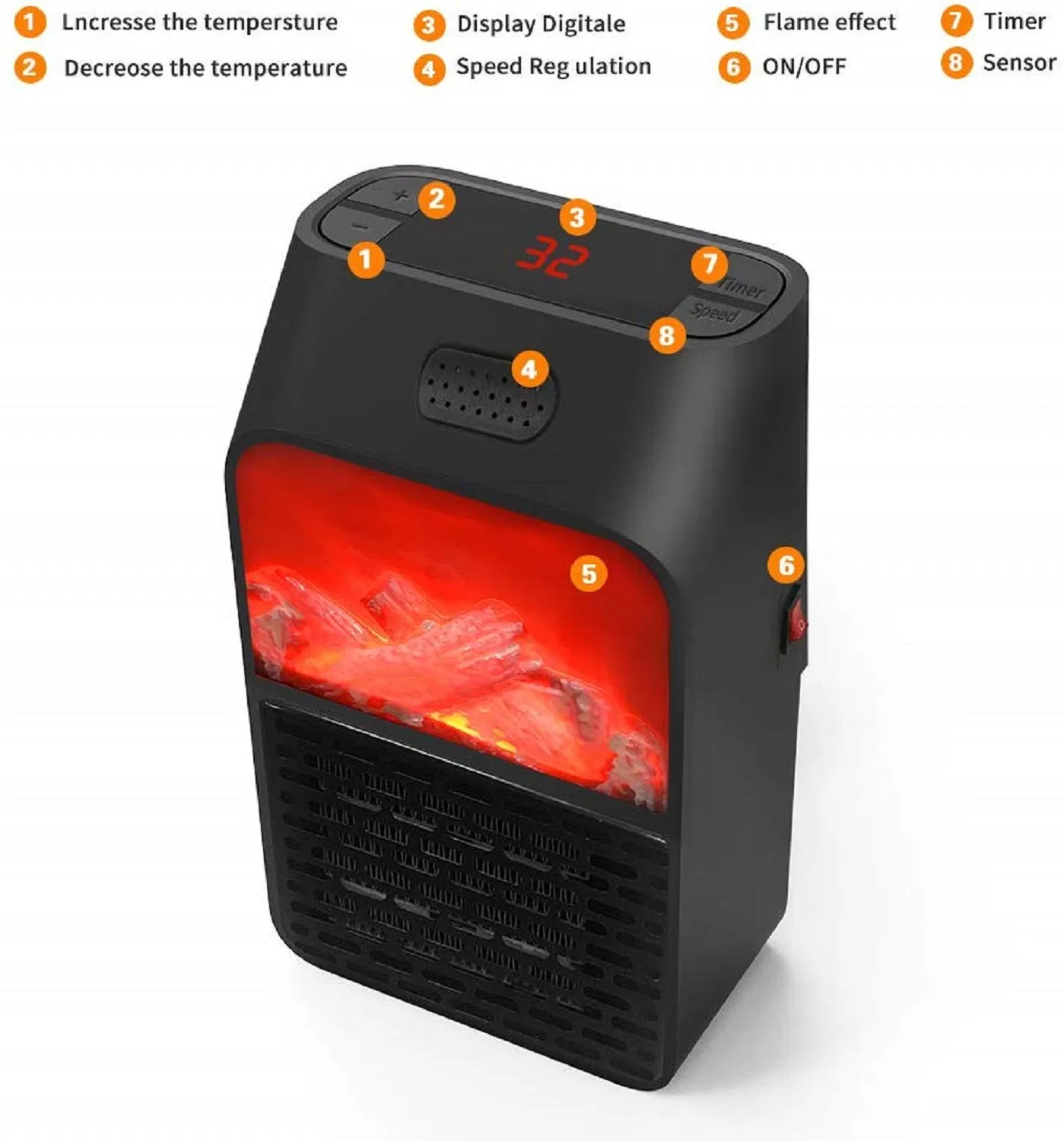 Competitive Space Heater Overheat & Tip-Over Protection for Indoor Use China Manufacturer