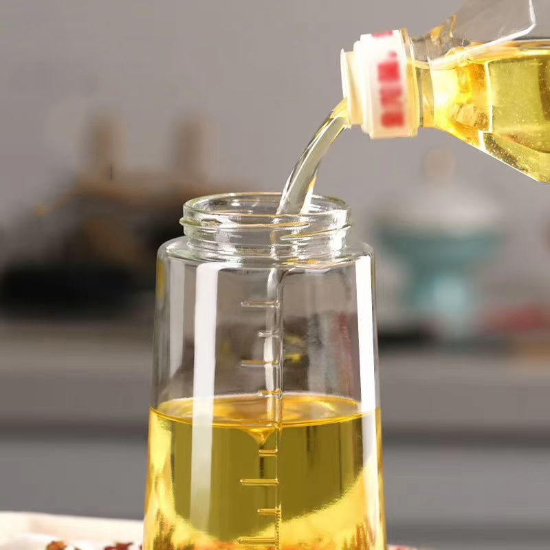 Wholesale 300ml Glass Bottle Olive Oil Sauce Dispenser with Handle for Kitchen