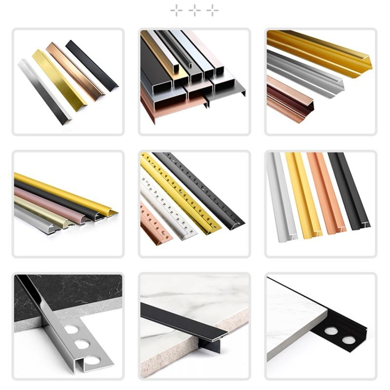 Alloy Accessories Aluminum Metal Curved Shape Wall Floor Corner Edge Tile Trim