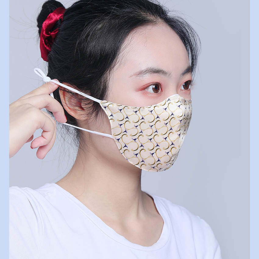 Digital Printing Repeated Use Silk Face Mask