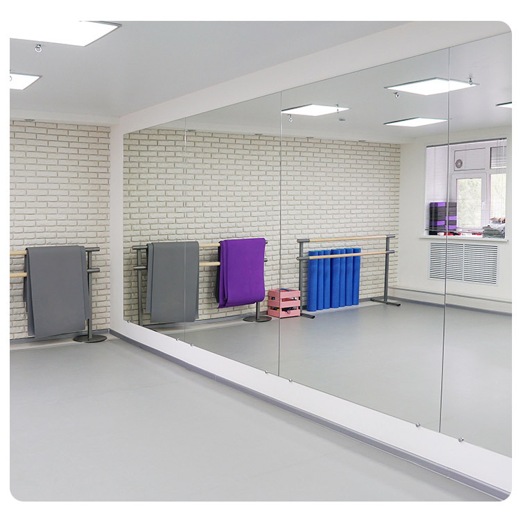 Custom Dance Studio Gym Yoga Studio Covering PE Glossy Film Safety Mirrors