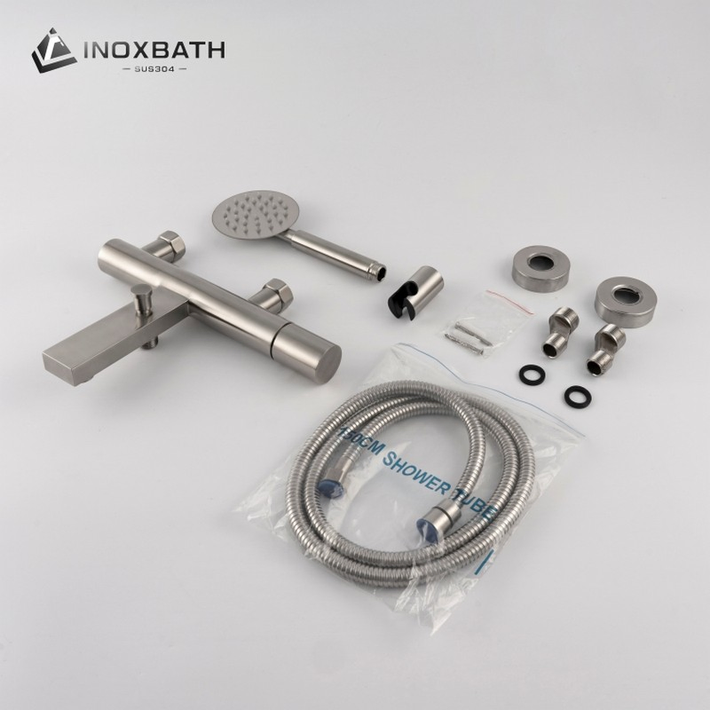 Modern Wall Mounted Bathroom Taps Stainless Steel Shower Set Mixer Faucet Set