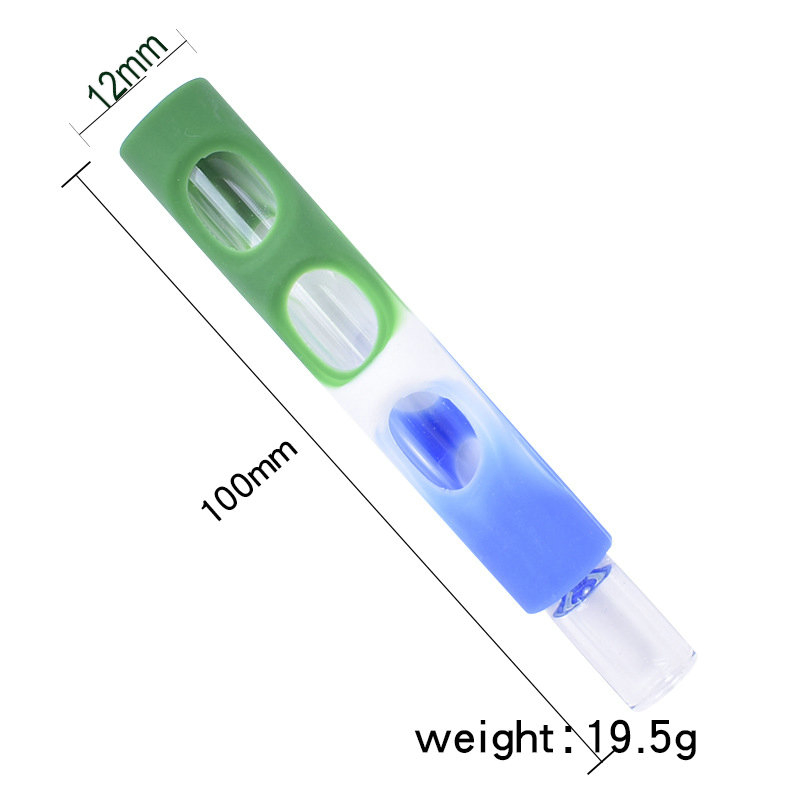 Glass Chillum with Silicone Cover 4 Inch Smoking Water Pipe