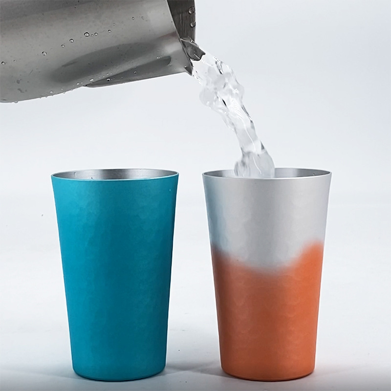 Cheap Mug Color Change Aluminium Cup 600ml Party Reusable Metal Pint Cup for Advertising Beer Tumblers