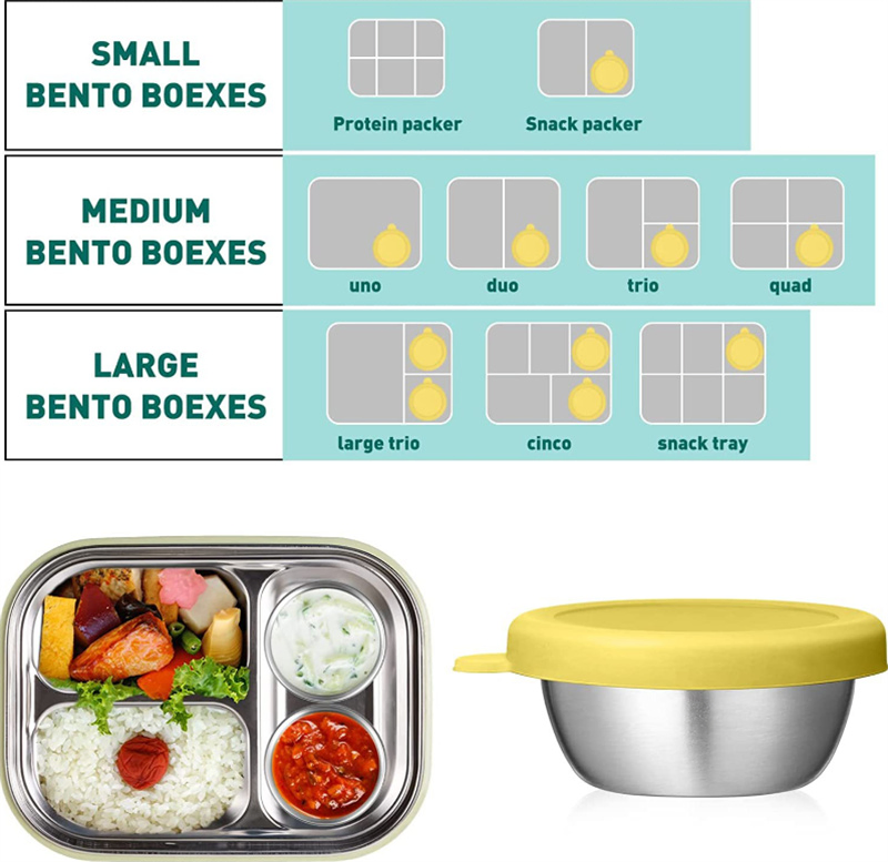 Leakproof Reusable Stainless Steel Sauce Cups Containers Salad Dressing Container with Silicone Lid