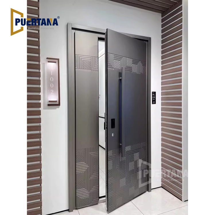 High End Custom Metal Stainless Steel Security Doors for Houses Smart Front Entry Doors Design