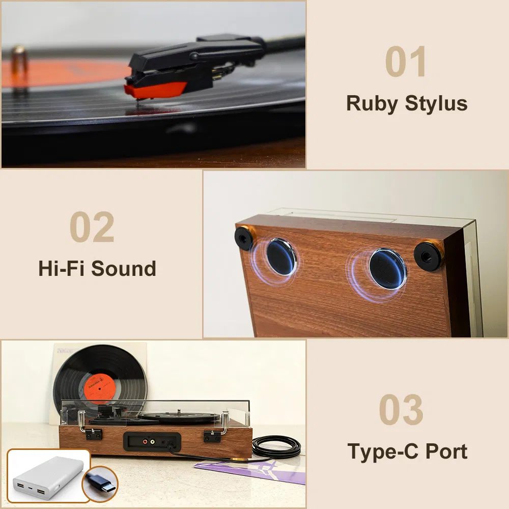 Factory Direct Sales Antique Gramophone Turntable Player Wireless Bluetooth Speaker Vinyl Record Player for Home Decoration