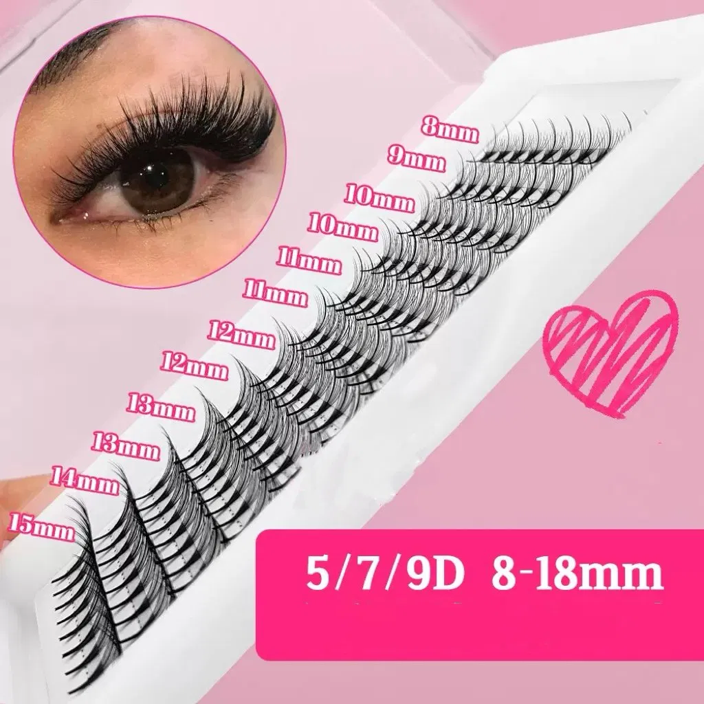 60d 80d 100d Private Label Wispy DIY Cluster Eyelash 8-24mm D Curl Natural Individual Extensions DIY Lashes with Glue