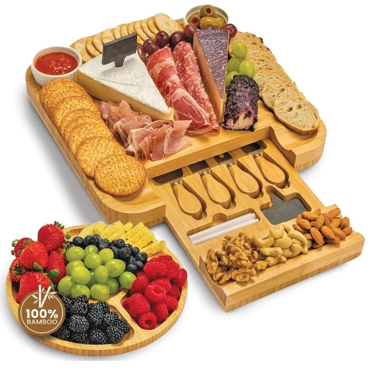 Beautiful Wooden Board Cheese Board Bamboo Product Nice Set