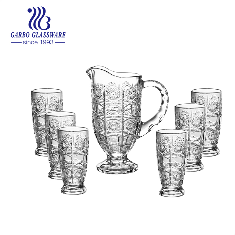 High Quality Classic 7PCS Glass Water Jug Set with 6 Tumblers