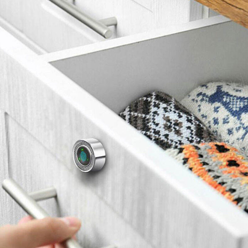 Fingerprint Lock Waterproof Cylinder Lock Door Cabinet Mailbox Drawer Cabinet Locker Security Furniture with Key Lock