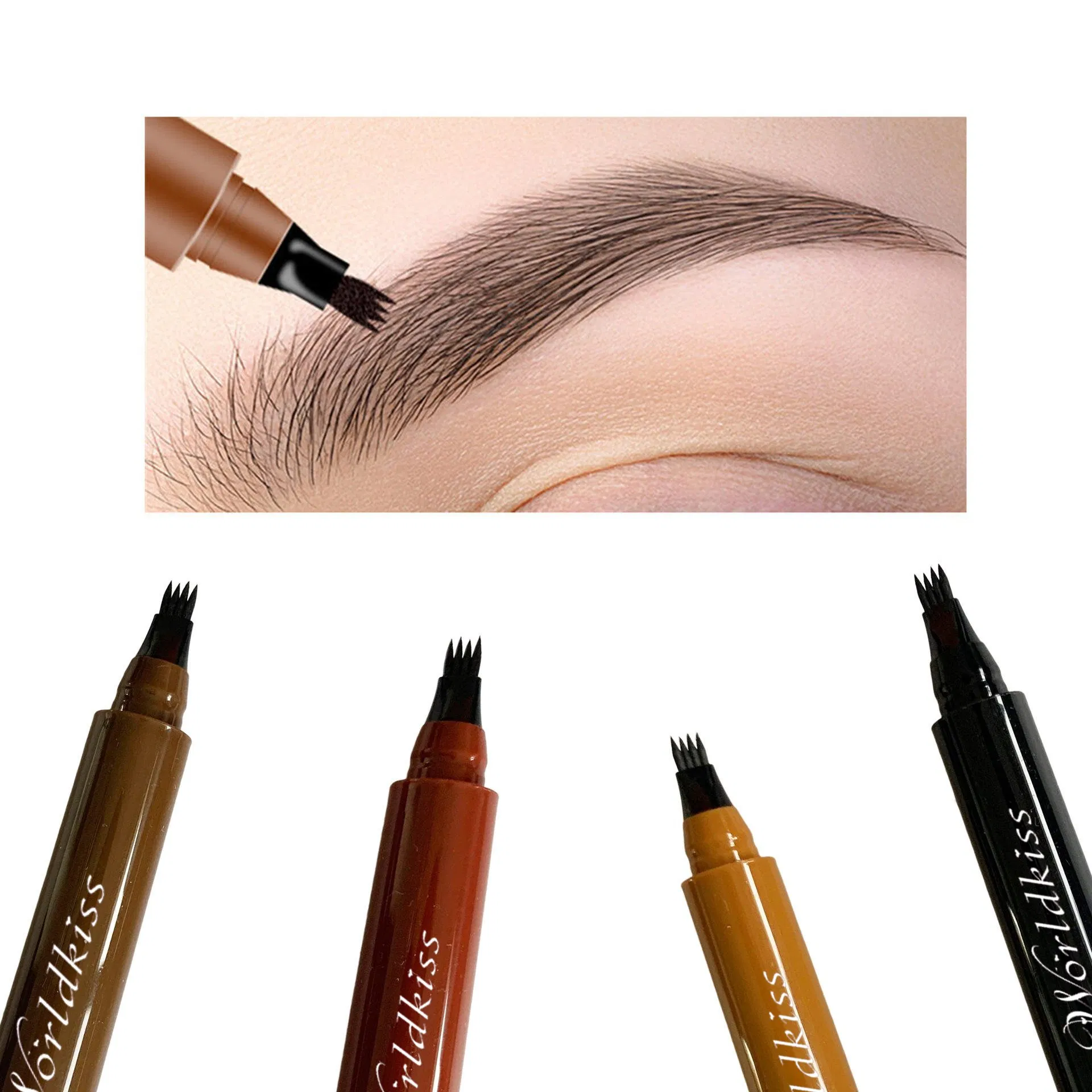 Long Lasting Waterproof Sweatproof Mineral 3D Wild Brow Four Tip Eyebrow Pen