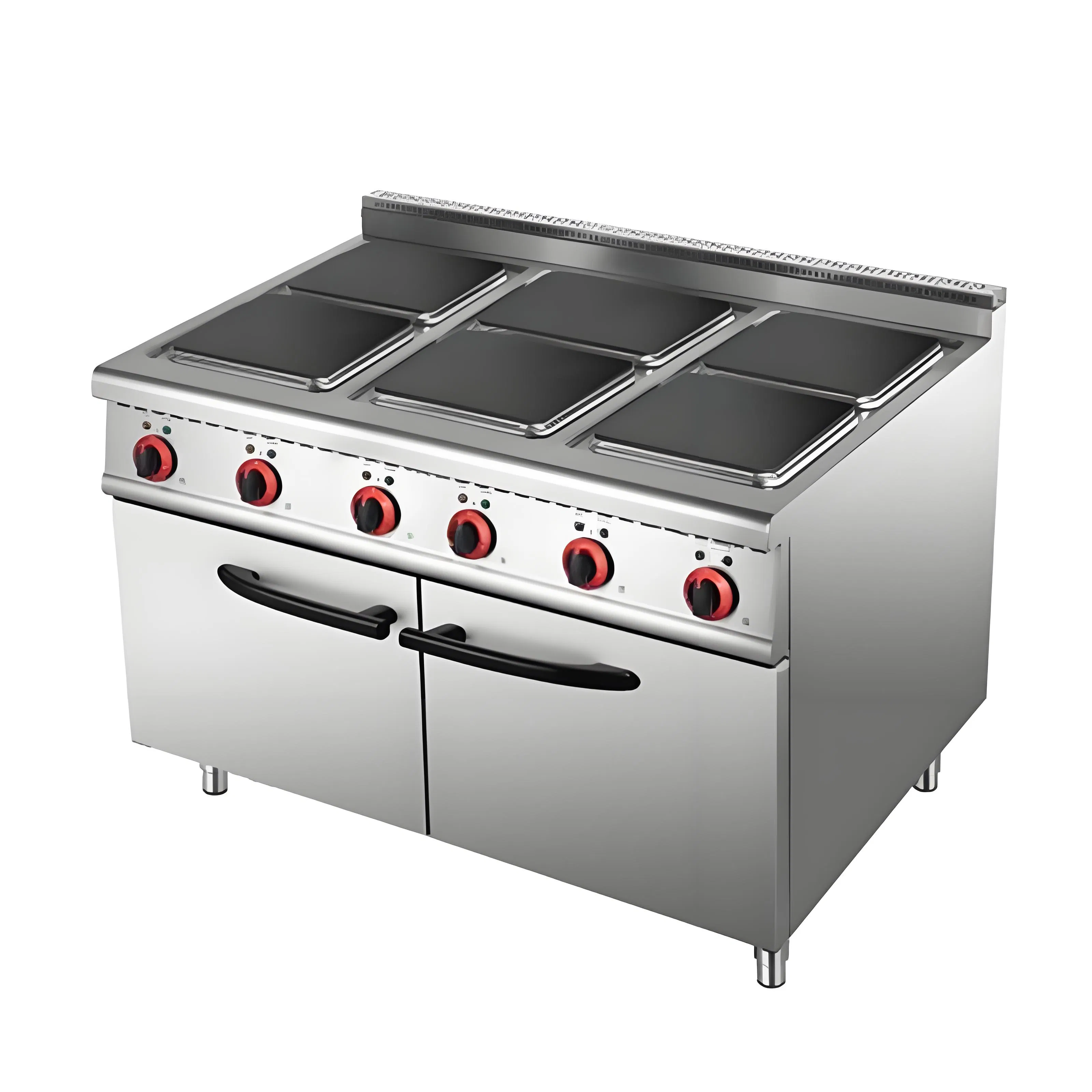 Um-Uu-6b Stainless Steel Kitchen Equipment 6 (2/4) Burner Electric Induction Cooker (Square) & Cabinet Commercial 6 (2/4) Burner Electric Stove