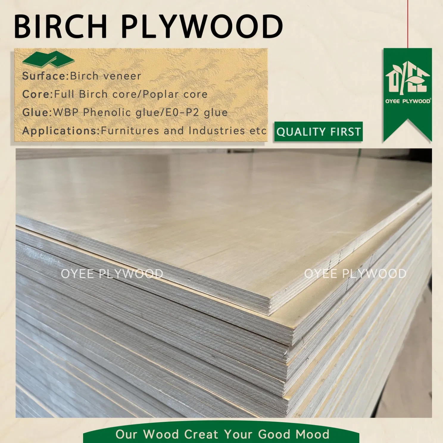 Wholesale 12mm 15mm 18mm 100% Baltic Core Full Birch Plywood