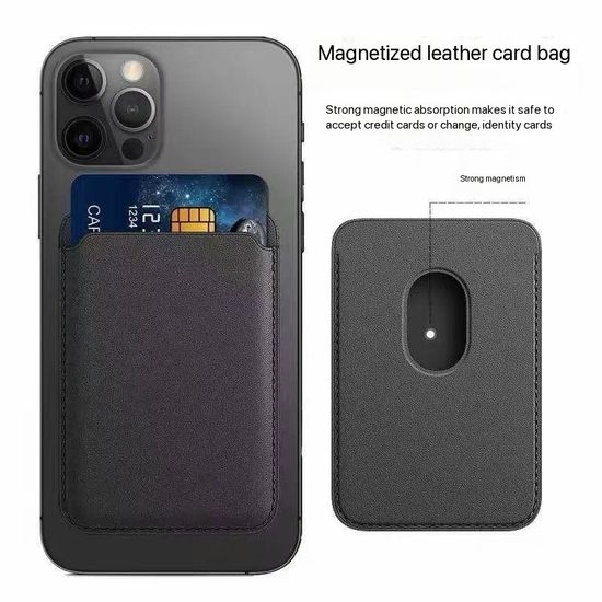 Phone Leather Wallet with Magsafe Magnetic Card Holder