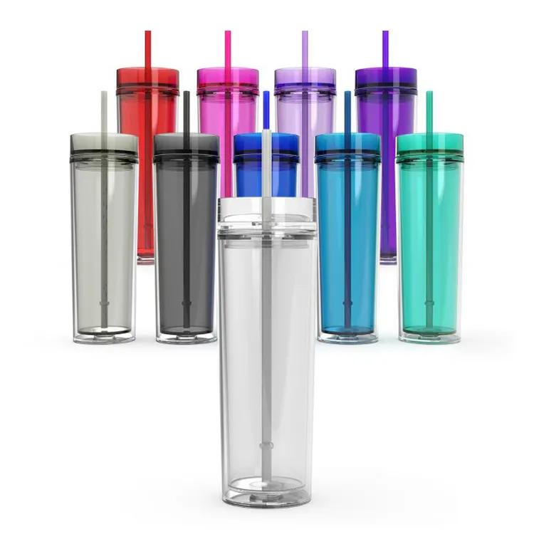 High-Quality Wholesale Best Price 16oz Double Wall Plastic Tumbler with Straw