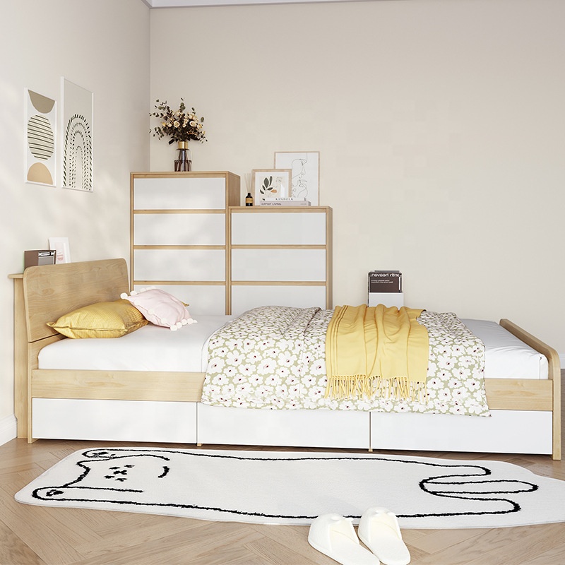 Кровать односпальная с выдвижным спальным местом детская для школы