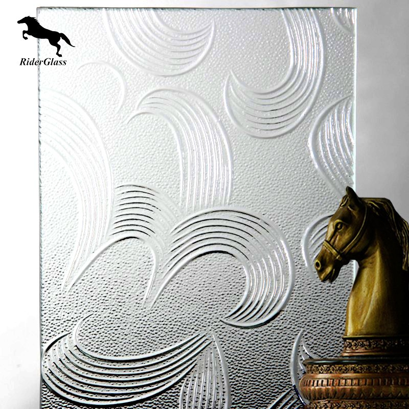 3-8mm Clear Bronze Green Mayflower Patterned Glass with Ce