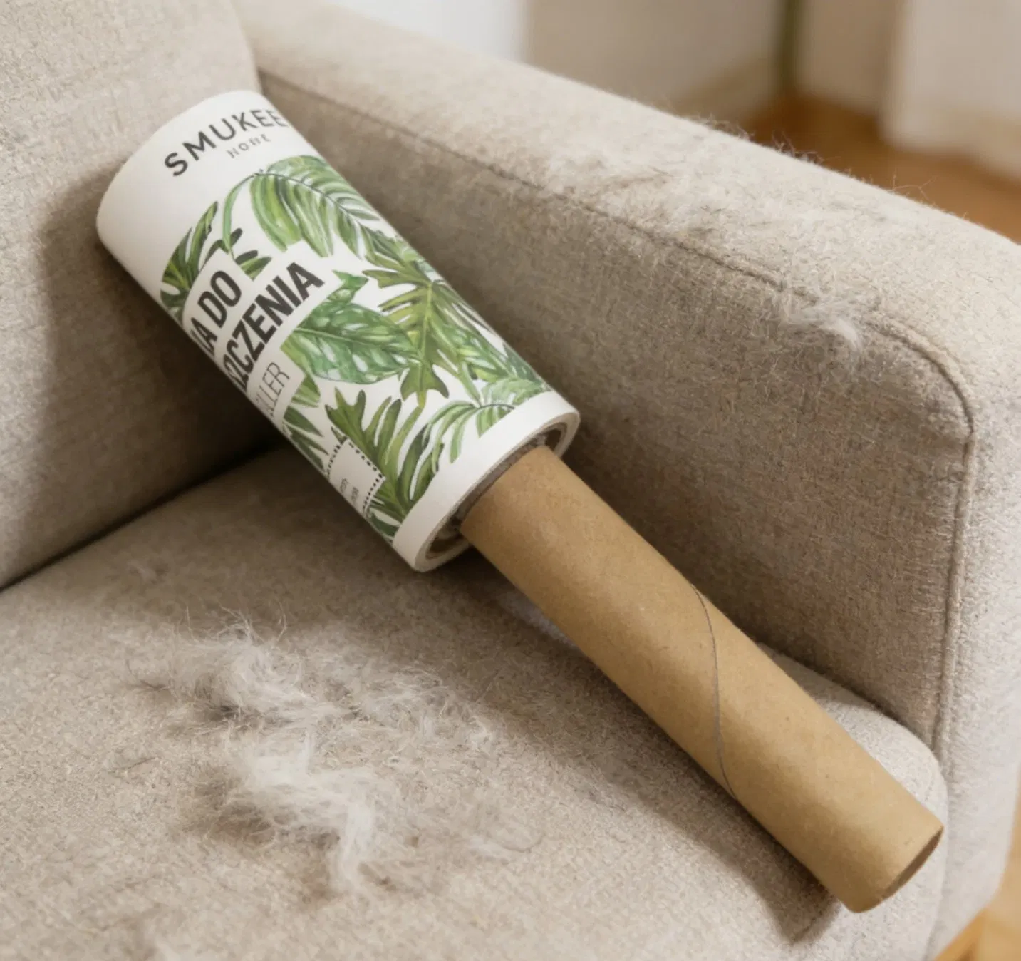 Smuxee Home Lint Roller with Tropical Leaf Design - Reusable Sticky Roller for Clothes, Sofa and Carpet Cleaning