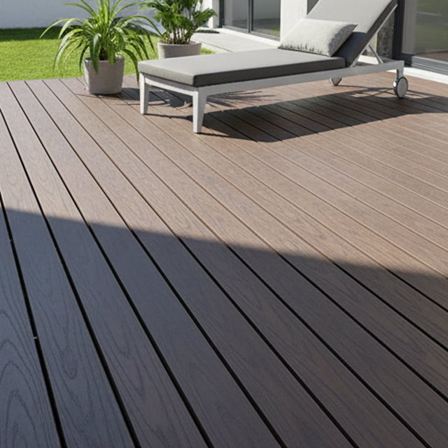 Outdoor 143h21.5 Co-Extruded Wood Plastic Composite WPC Decking for Swimming Pool
