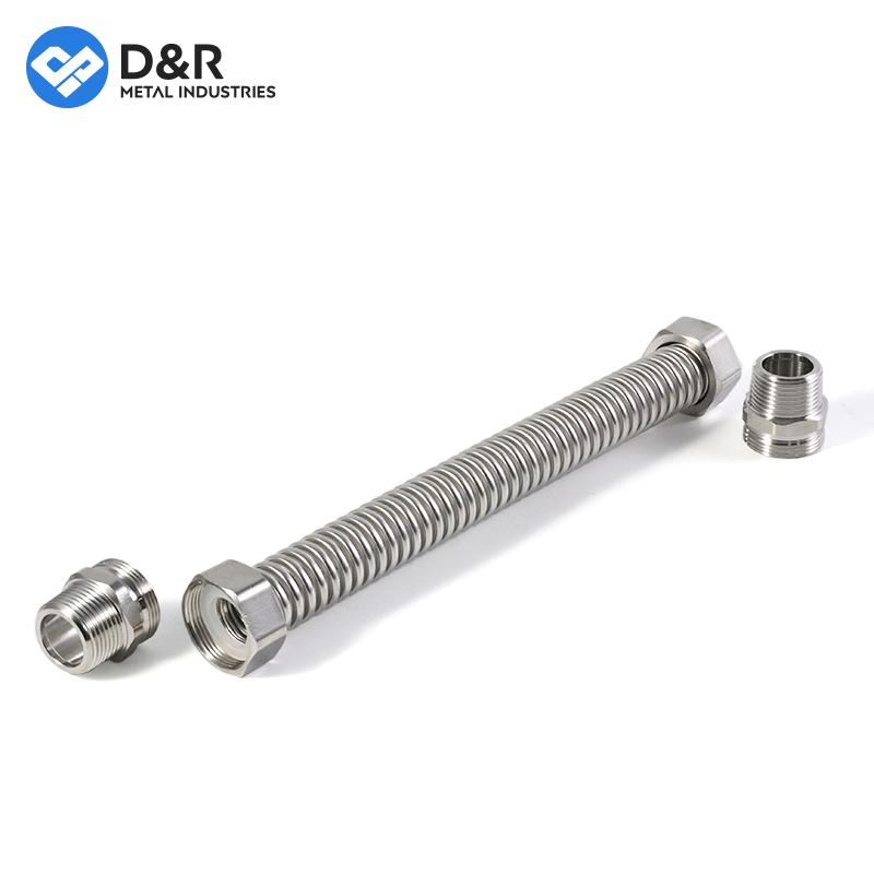 D&R Leading Factory DN20 DN25 Brass Stainless Steel 300mm 400mm Fan Coil Flexible Connectors