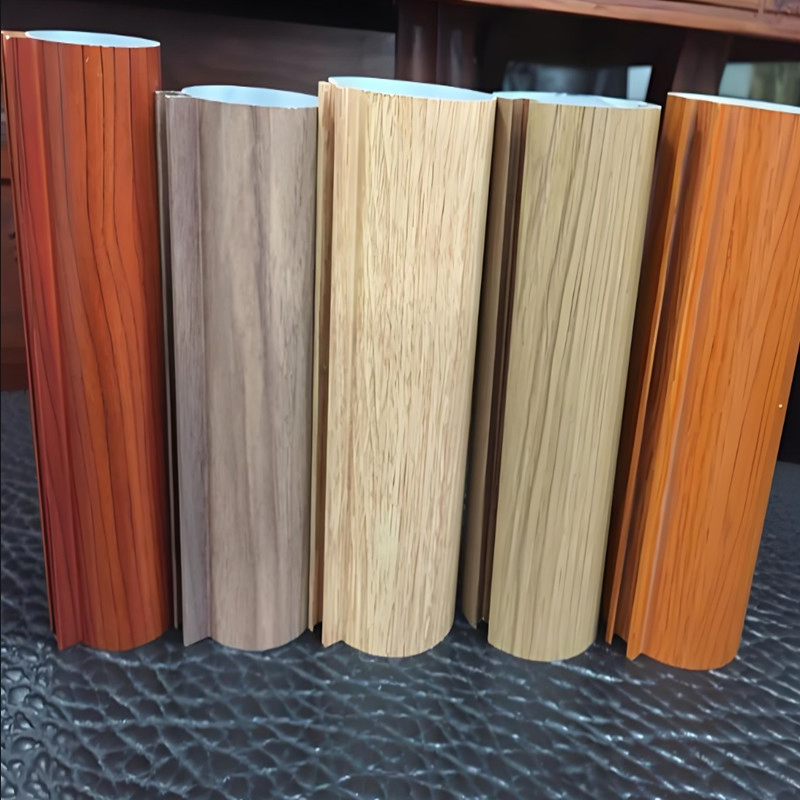 Two Color Co-Extrusion Wooden Surface Profile UPVC Casement Entrance Door