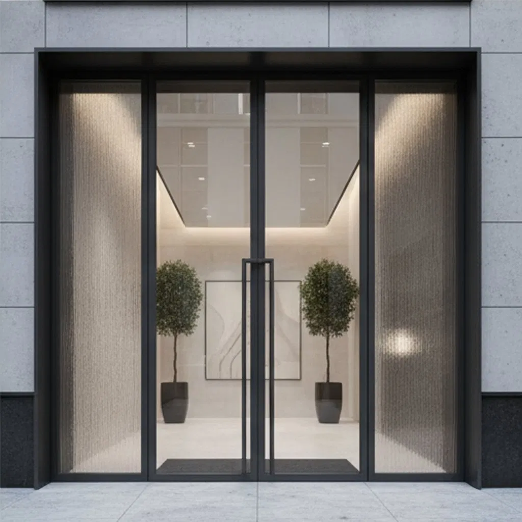 Elegant Laminated Glass Room Divider with Personalized Artistic Design