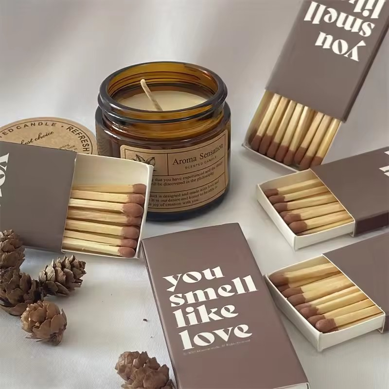 Scented Candle Special Match 75mm Long Wooden Stick Candle Match Wholesale Light Luxury High-End Festival Box Match