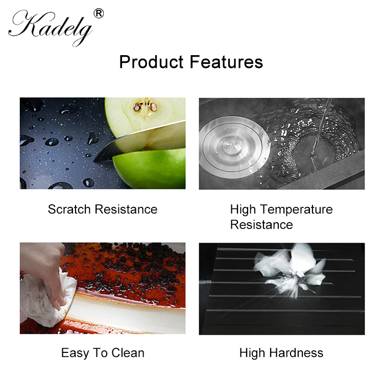 Wholesale Factory Price Modern Black Composite Granite Kitchen Sink Double Bowl Handmade Sink Undermount Stone Hand Wash Sink Quartz Kitchen Sink Farmhouse Sink