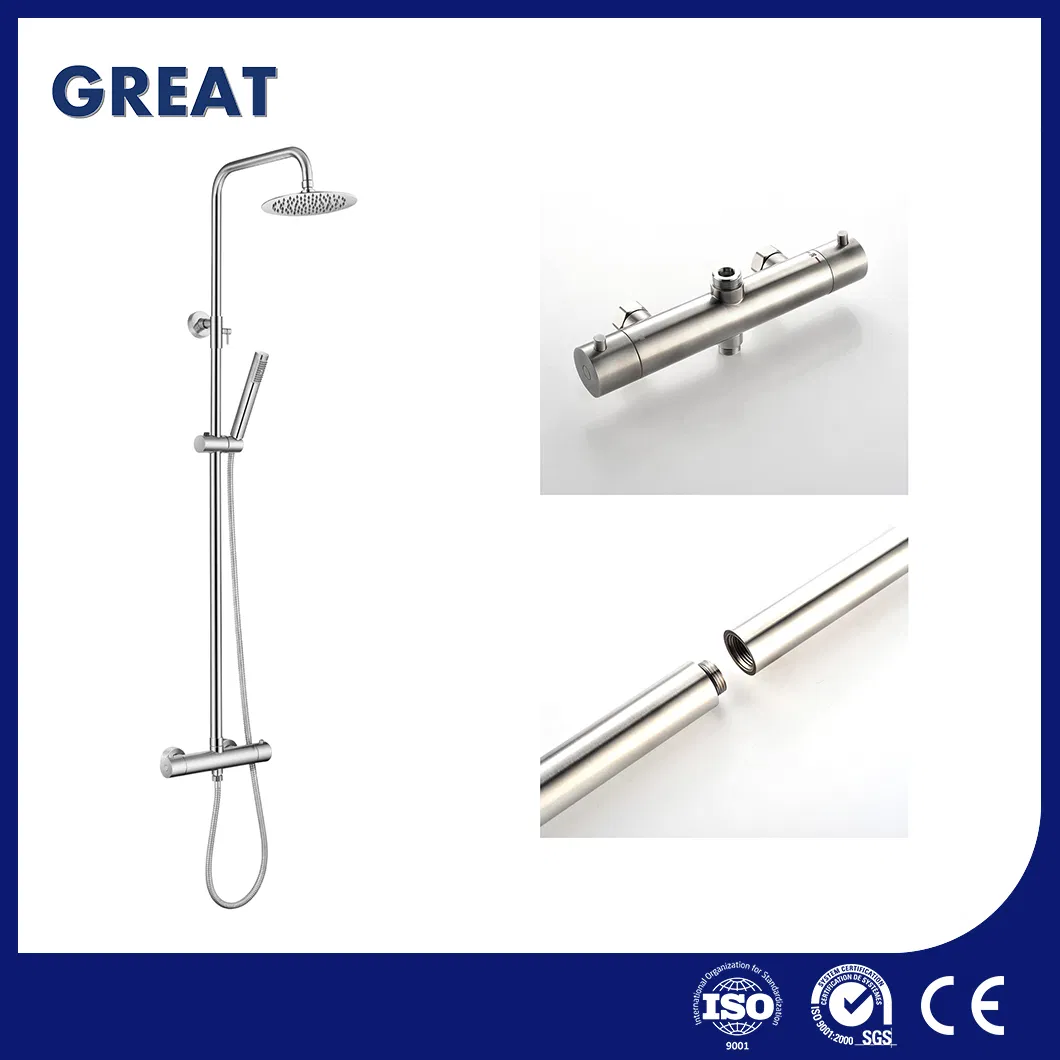Great Wall Mounted Bath Tub and Shower Faucet Wholesale Shower Column System China GLS4926 Wall Mounted Shower Column Brushed Gold Shower Panel Column Supplier