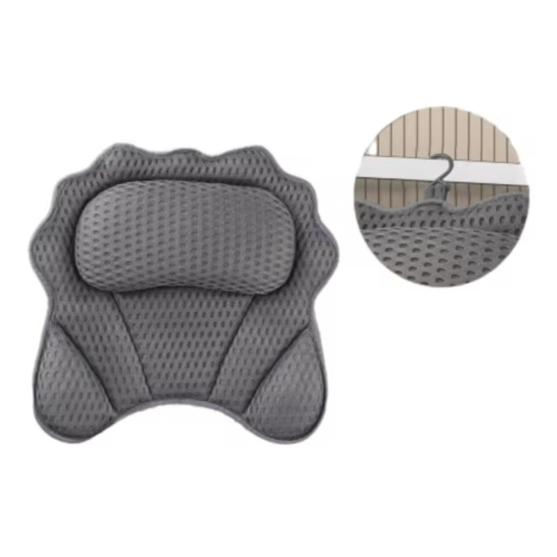 Promotional High Quality Ergonomic Anti-Slip Powerful Suction Cups 4D Mesh Bath Pillows