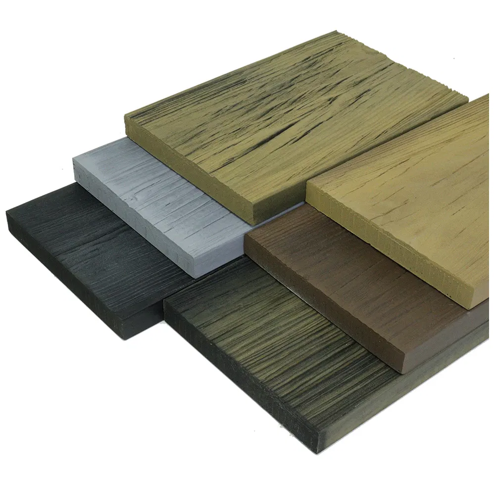 Realistic Timber Look Solid Boards Outdoor PU Composite Decking Boards