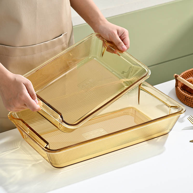 Diamond Round Square Shape Colored Bakeware Glass Bake Pan for Food Fish Fruit Sala Kitchen Supplies Vegetable Salad