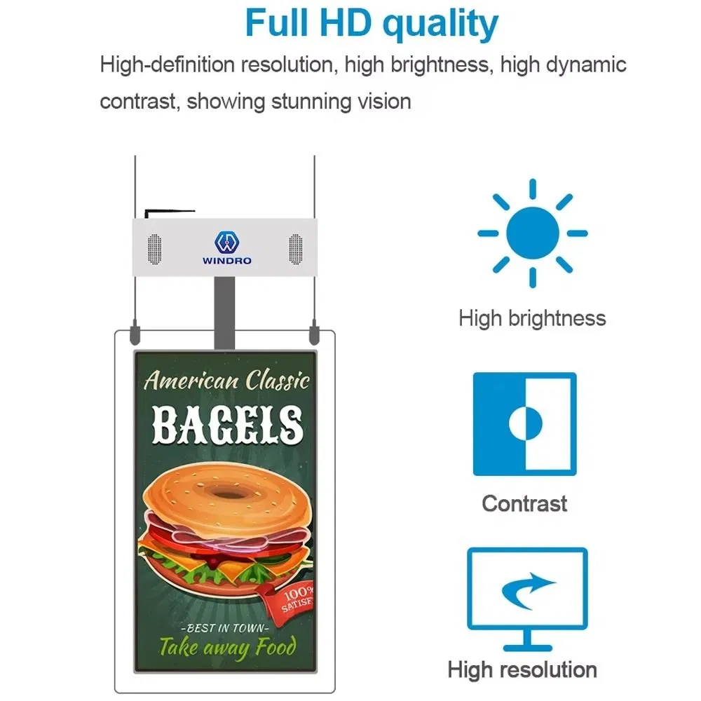 Двусторонний 55'' LCD дисплей для рекламы с CMS