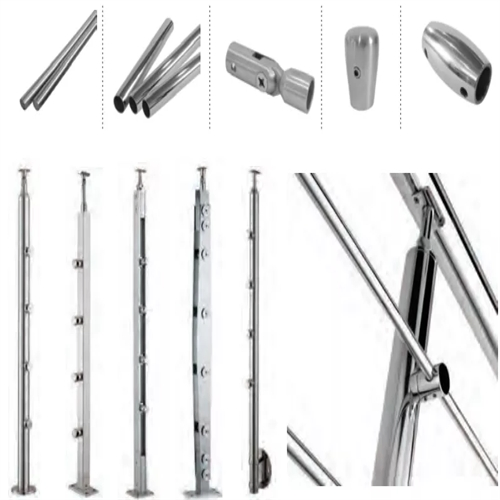 Balcony Balustrade Top Mounted Stainless Steel Solid Rod Bar Stair Railing Design