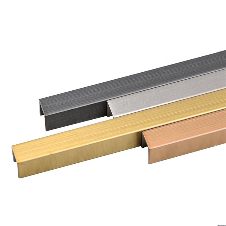 High Quality Waterproof Stainless Steel Metal Inlay U Shaped Gold Ceramic Tile