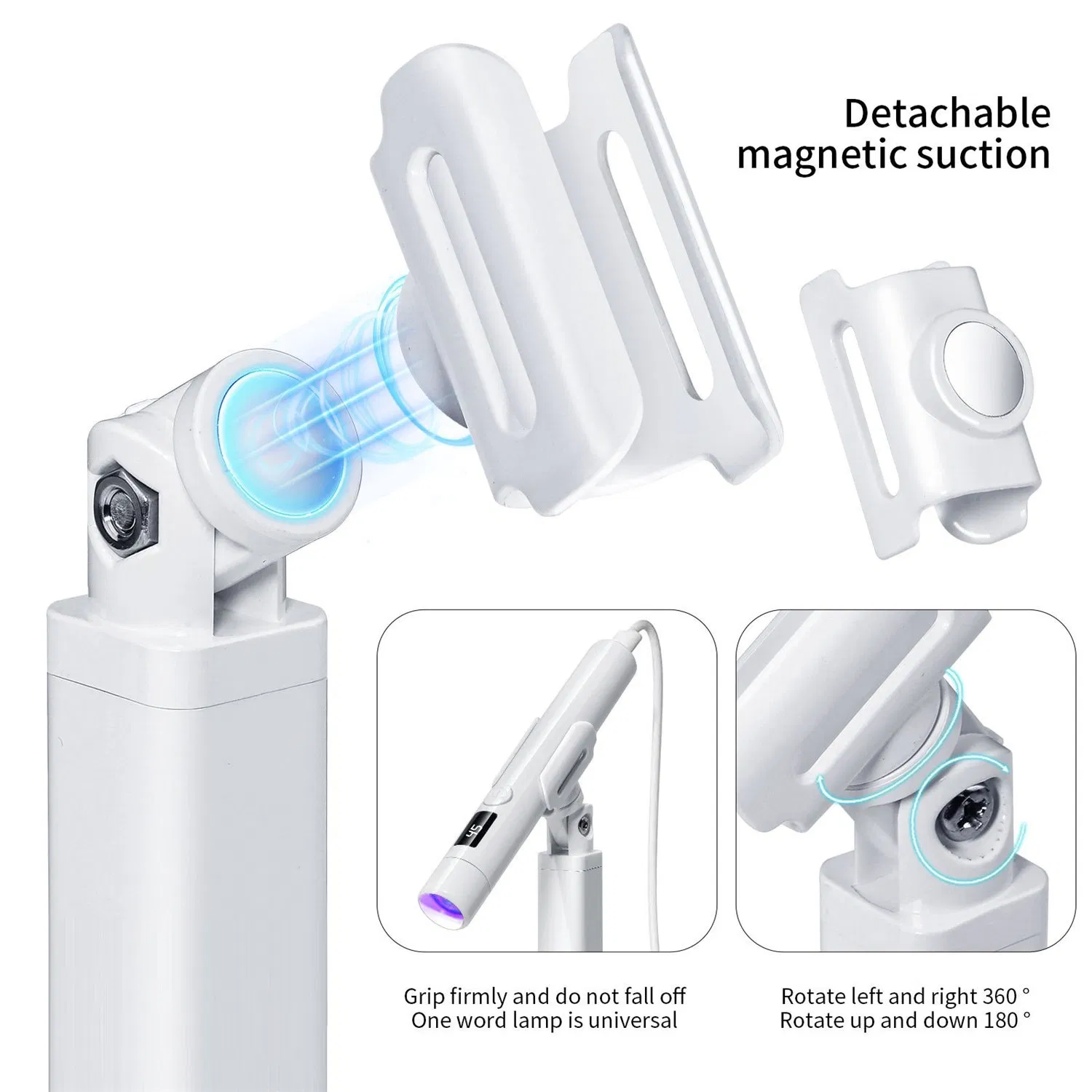 Handheld Portable Nail Line Light Holder 360 Degrees Rotating Multi-Functional Wear Nail Baking Light