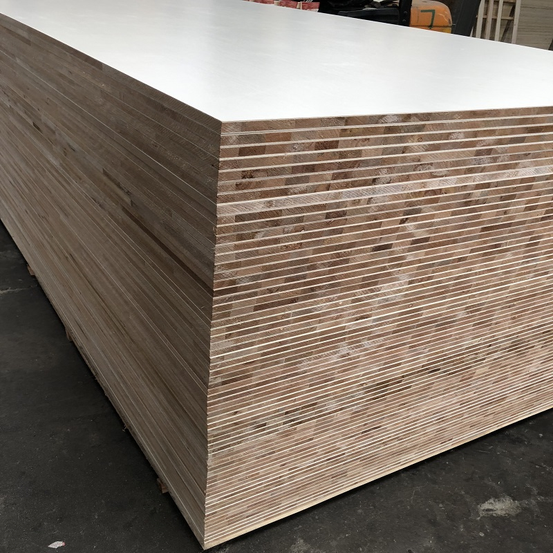 Commercial Fancy Veneer or Melamine Laminated Block Board Blockboard for Cabinet