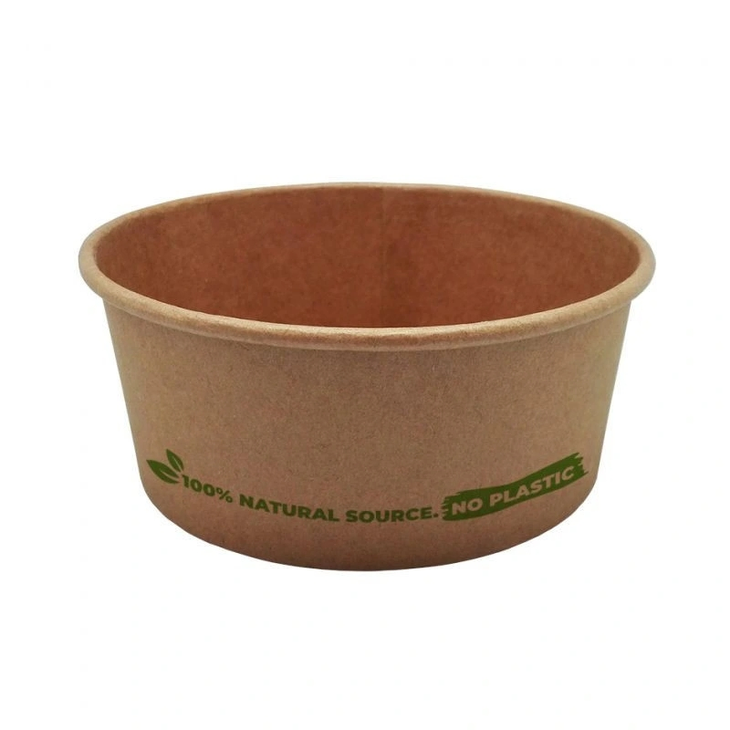 Custom Made 750ml Kraft Paper Salad Bowl with Lid 150X59X127mm